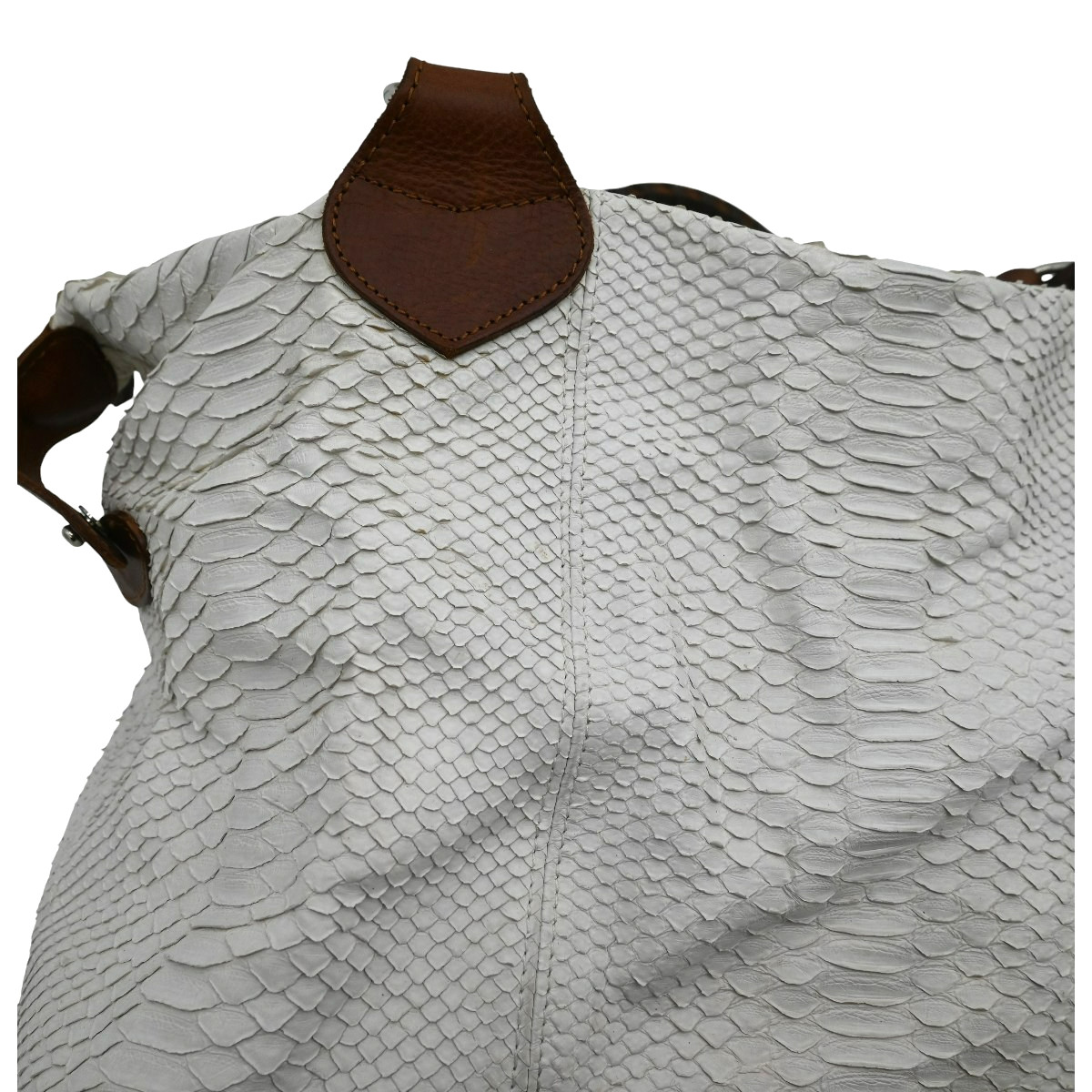 Pauric Sweeney White Python Leather Shoulder Bag - image 13