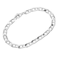 Armband 925 Sterling Silber 20Cm Steg Langpanzerkette Diamantiert Armbandkette