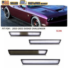 4x Dynamic Front Rear Led Side Marker Light Kit For 2015-2023 Dodge Challenger 4x Dynamic Front Rear Led Side Marker Light Kit For 2015-2023 Dodge Challenger