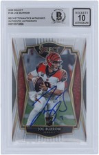 Joe Burrow Cincinnati Bengals Signed 2020 Panini Select #146 BAS 10 Rookie Card. rookie card picture
