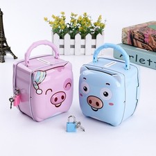 Piggy Bank Money Box Coin Kids Fun Savings Ceramic Blue Pink Small mini Gift