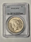 1923 PCGS AU 53 Peace Silver Dollar, United States of America Silver $1 Coin
