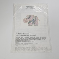 Ann Benson B043 Pink Elephant Bead Weaving Brooch Kit VTG NOS Seed Bugle Pearl