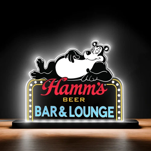 Hamm's Beer Bear Desk Lamp LED Sign, Vintage, Bar, Man Cave, USB Memorabilia