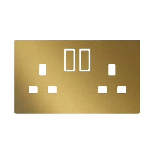 Metallic Gold Effect UK Plug Socket Stickers Kids Bedroom Living Room Decor - Picture 2 of 10