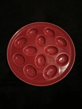Fiesta Ware Red Round Devil Egg Plate Platter 11 1/4"