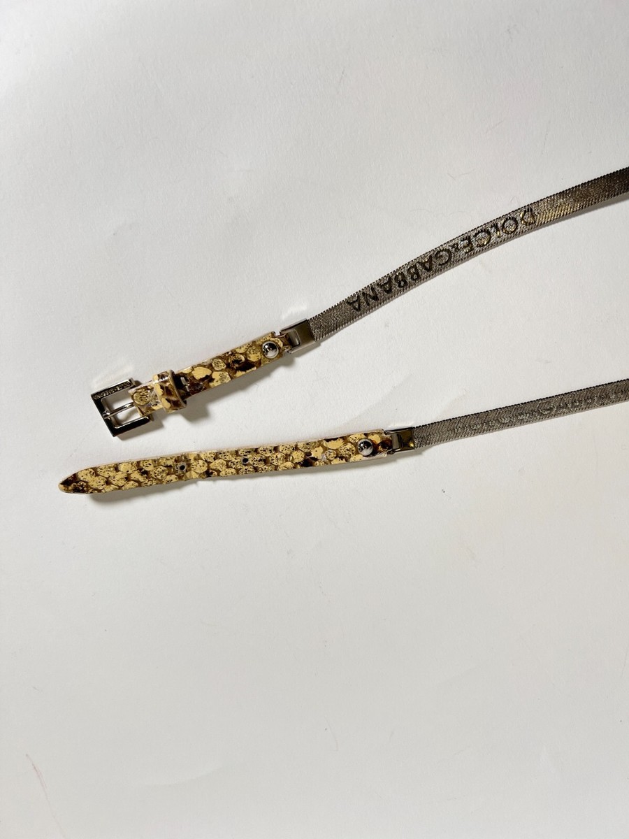 Vintage Dolce & Gabbana Snake Skin and Metal Belt Super Rare