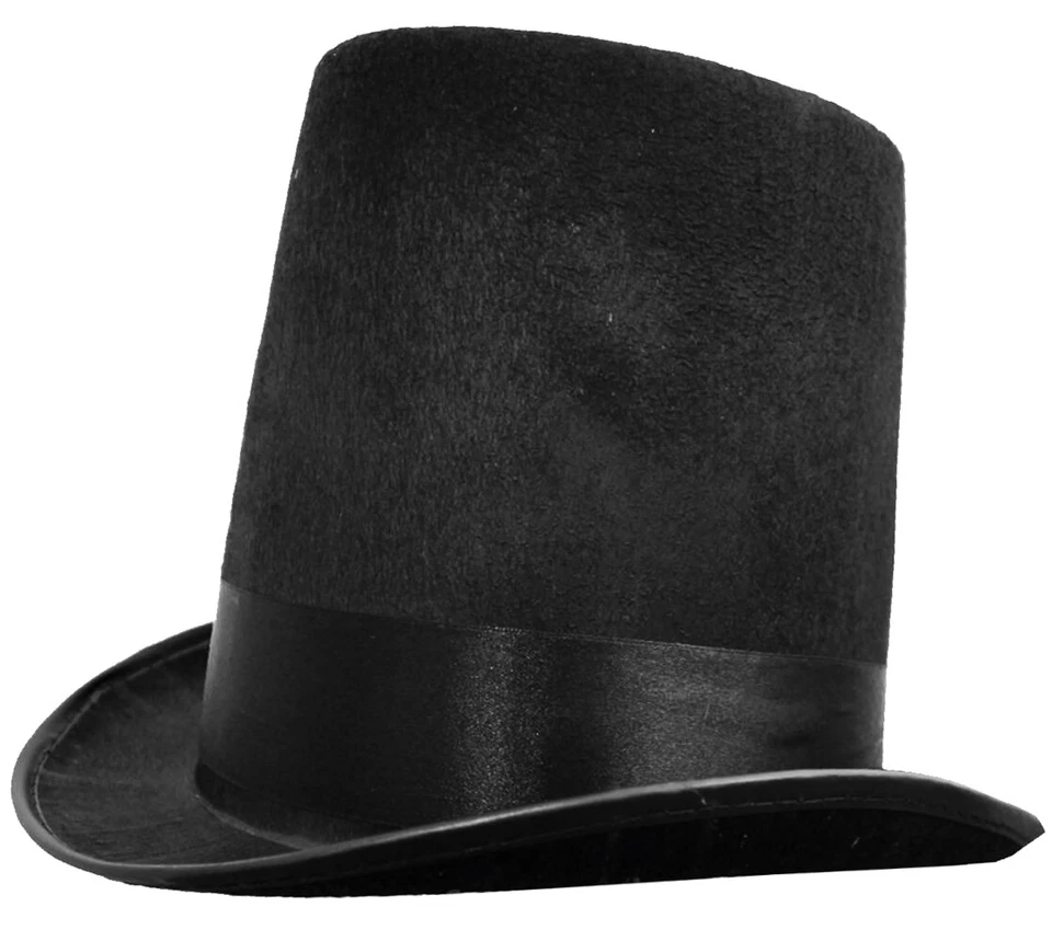 ILOVEFANCYDRESS BLACK FELT STOVEPIPE TOP HAT VICTORIAN FANCY DRESS FORMAL COSTUME ACCESSORY
