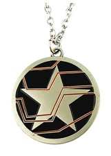 Captain America Symbol Double Sided Metal Pendant Necklace