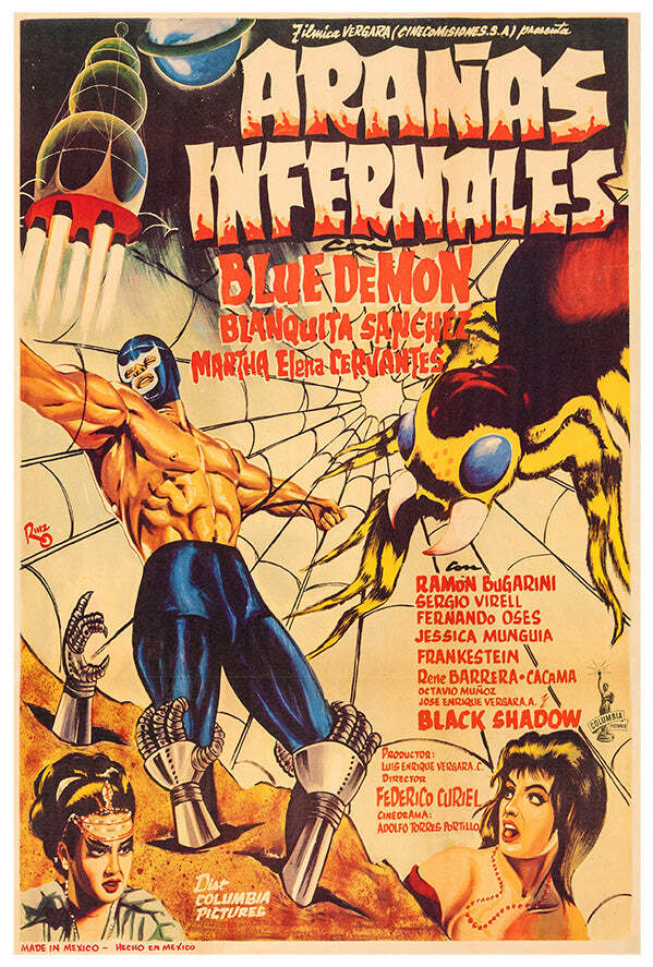 Blue Demon vs the Infernal Spiders - Lucha Mexican Wrestling