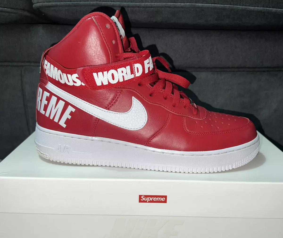 SUPREME X NIKE AIR FORCE 1 HIGH RED 