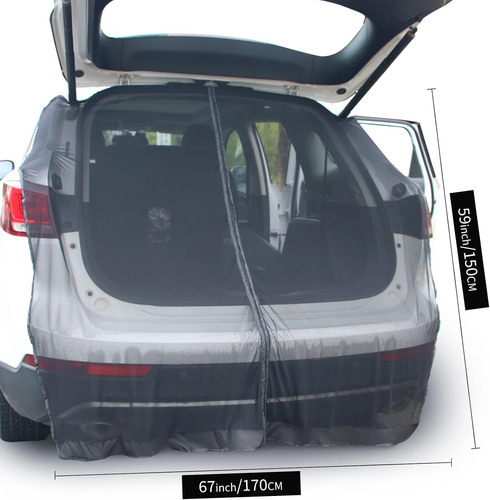 Car Tailgate Mesh Screen for SUV Van, Breathable Magnetic Car Tent for Tail Gate - Picture 5 of 12