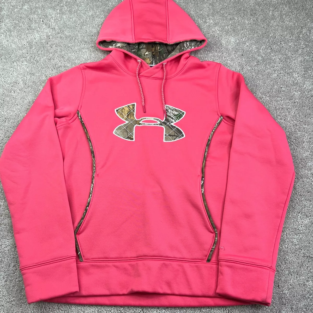 Charmant Buitenshuis eb Under Armour Sweatshirt Womens Medium Pink Hoodie Camouflage Logo Storm  Hunting | eBay