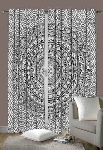 Bohemian Mandala Window Curtain Indien Drape Panel Set Tapestry Window Treatment - 第 1/2 張圖片