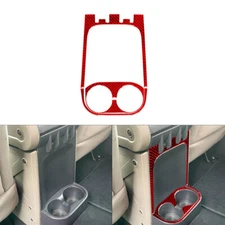 For Jeep Wrangler 2007-2010 Red Carbon Fiber Rear Center CupHolder Cover Trim 3X
