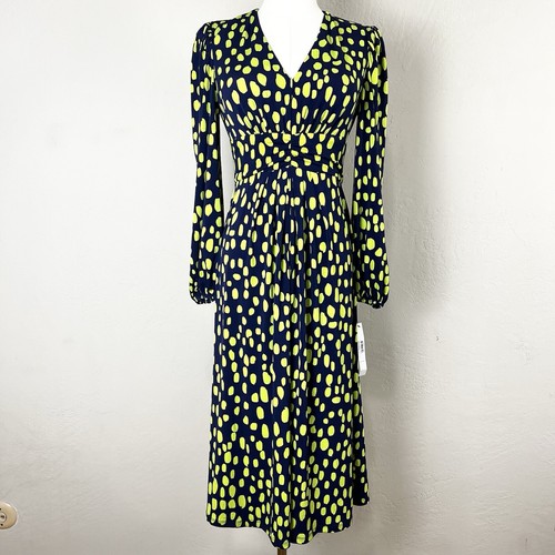 Robe Courte Imprimée J.Crew Factory Navy Small Dot - Taille 2, Neuve Avec étiquettes