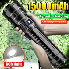15000mAh Lumen Super Bright LED Tactical Flashlight Rechargeable LED Work Light