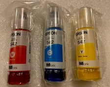 EPSON 542 ECOTANK PRINTER INK 3 COMBO PACK:CYAN MAGENTA YELLOW-NEW SEALED