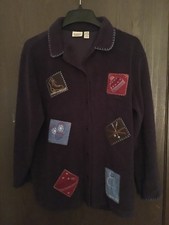 Classic Elements Woman New Button Down Christmas Winter Jacket Top Size 16-18w