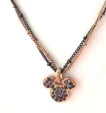 Vintage Disney Mickey Mouse dark crystals charm necklace