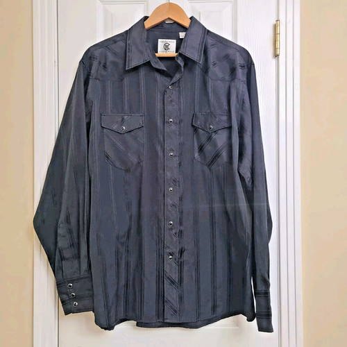 Chemise Western Corral West Ranch Wear Taille L - Style Cowboy Bleu, Occasion Très Bon état