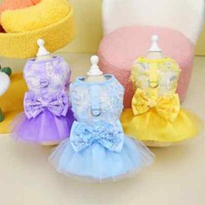 Puppy Princess Dress Dog Pets Sweet Party Birthday Wedding Skirt Clothes