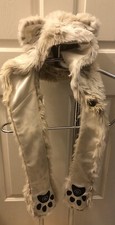 Spirithood Snow Leopard hat with paws and zipper 2009 OG