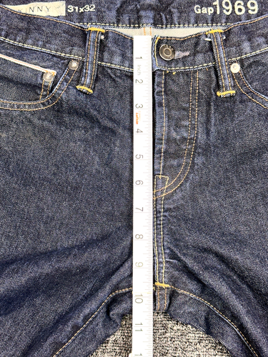Gap 1969 Skinny Jeans Selvedge Mens 31x32 Blue Denim Cotton Button Fly - Picture 12 of 19