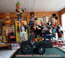 VINTAGE 1950'S ARMY ANTI-AIRCRAFT JEEP BATTERY OPERATED JAPAN WORKING NOS