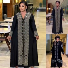African Dashiki Oversize Kaftan Dress for Women Dubai Abaya Kaftan Moroccan Gown
