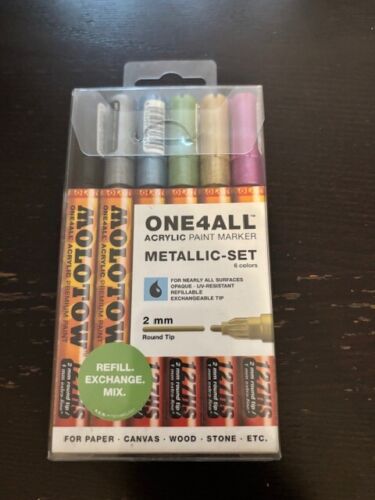 MOLOTOW ONE 4 ALL - 6 PIECE DRAWING Metallic MARKER SET