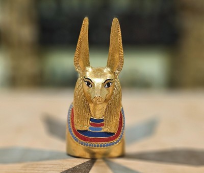 Jackal God Anubis Mini Statue made in Egypt , Protection Statue for Dog Lovers