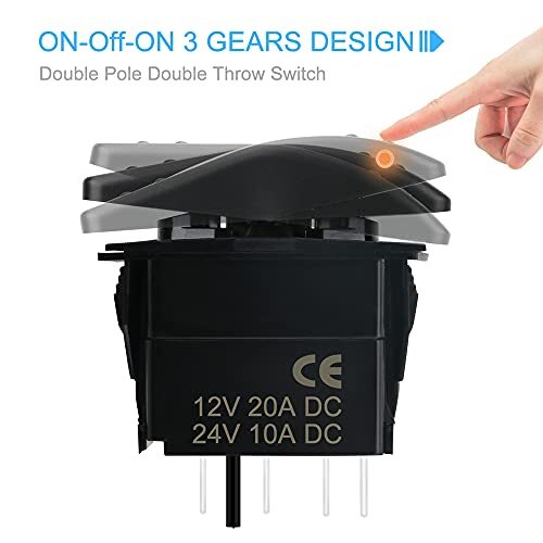 Dpdt On-on-off 4p Non-Illuminated Waterproof Carling Rocker Marine - Foto 3