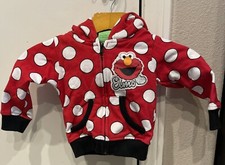Sesame Street Elmo Polka Dot Hoodie Sweatshirt Baby Size 12M