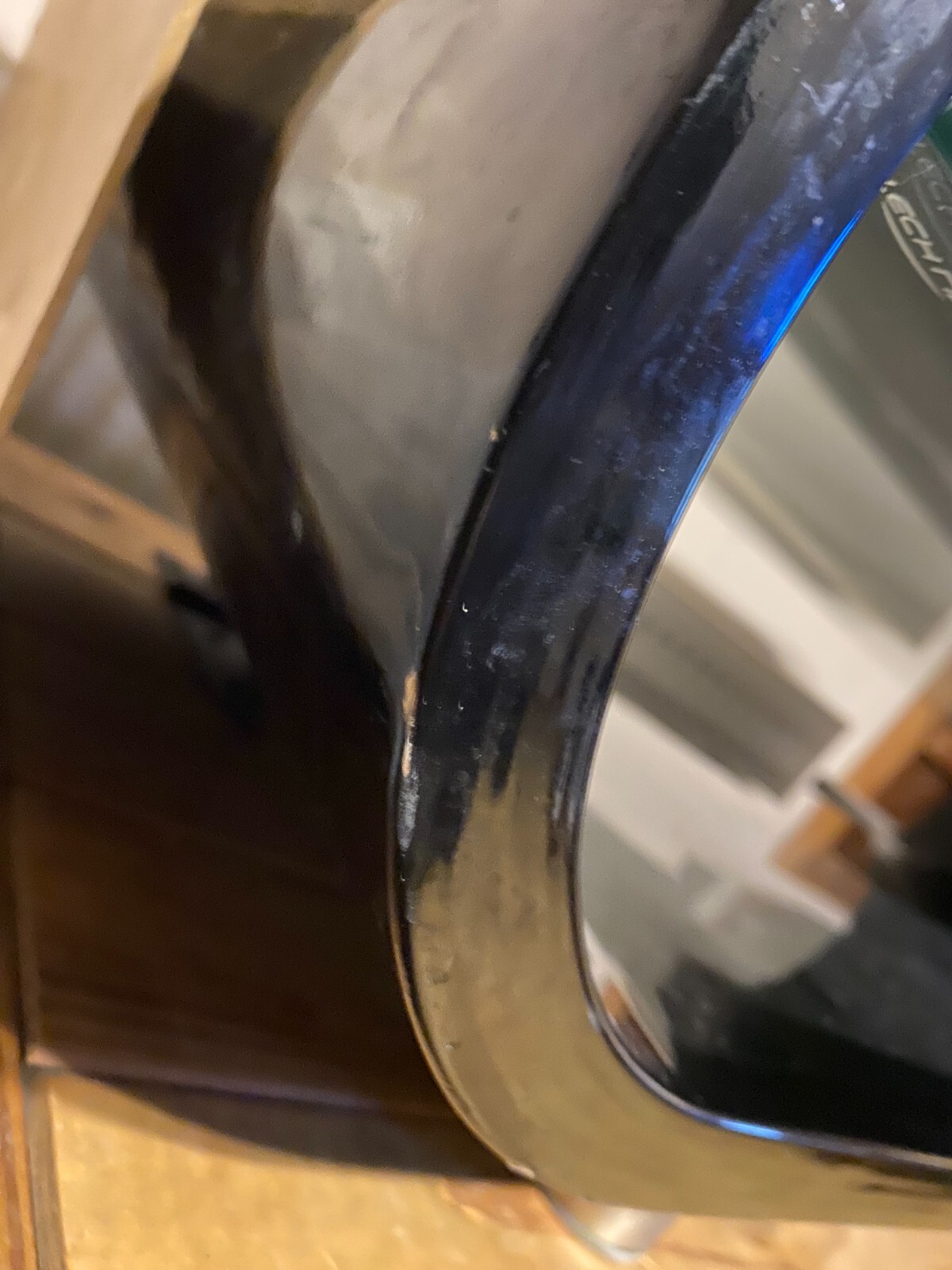 Oval high gloss black modern contemporary TV Stand child friendly no