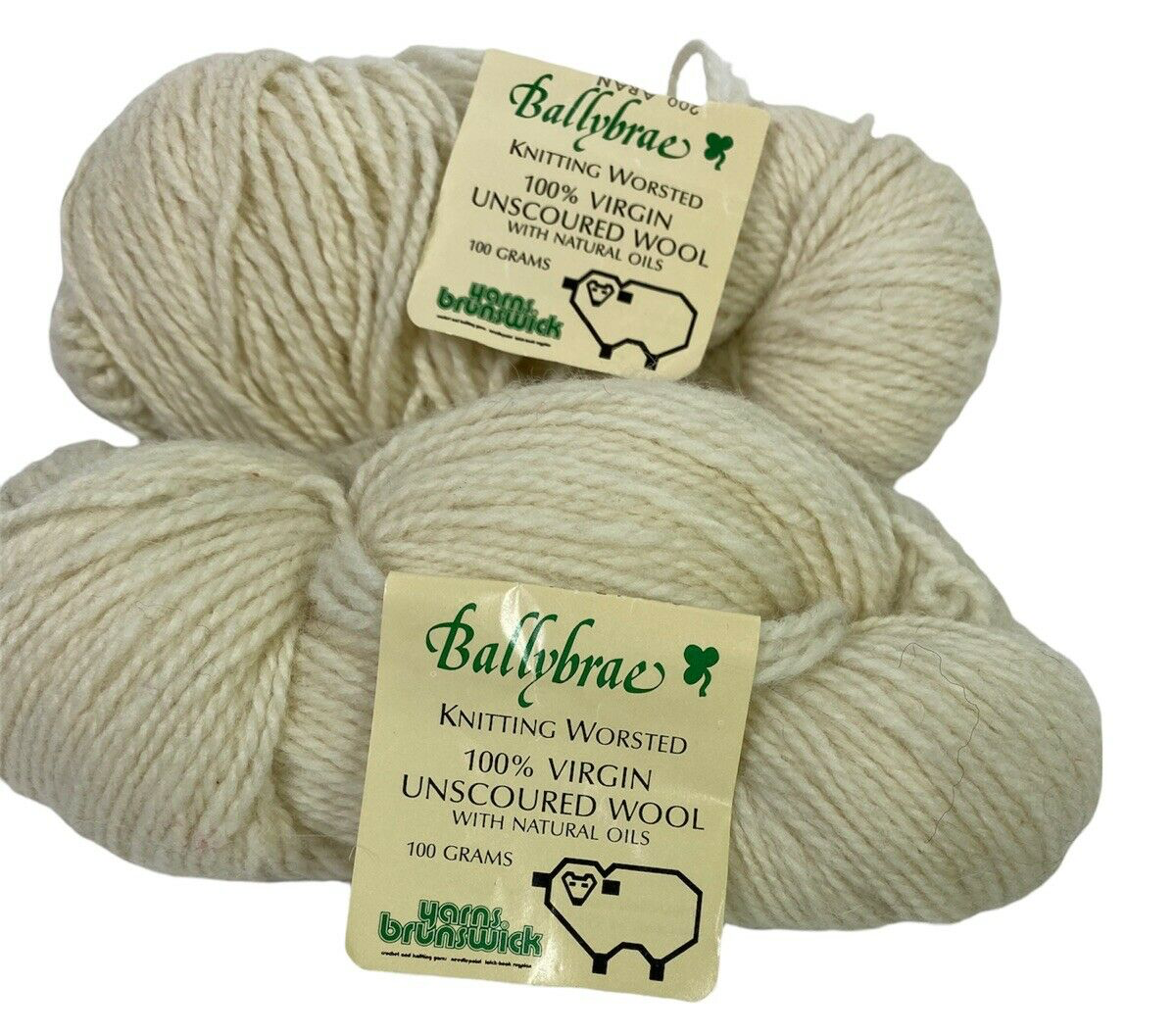 Ballybrae Yarn Brunswick Unscoured Wool Nat Oil Aran 200 USA 3.5 oz eBay