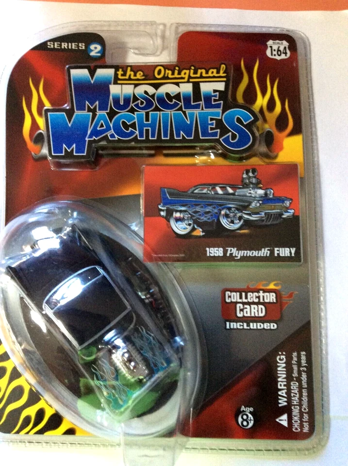 THE ORIGINAL MUSCLE MACHINES 1958 PLYMOUTH FURY 1:64 FUNDIDO A PRESIÓN 58 FURY  Foto 2 de 3
