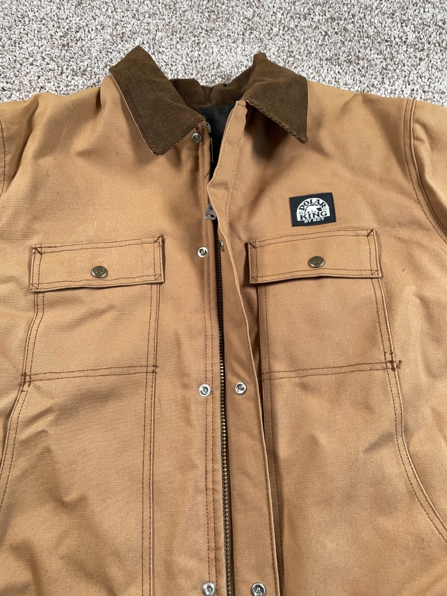 VTG Polar King Duck Canvas Work Jacket Adult 42 Brown Quilted