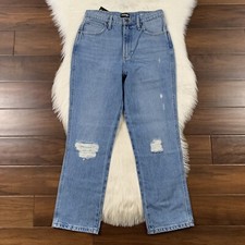 Wrangler Women's Size 29 X 28 Lighter Wash High Rise Straight Leg Denim Jeans