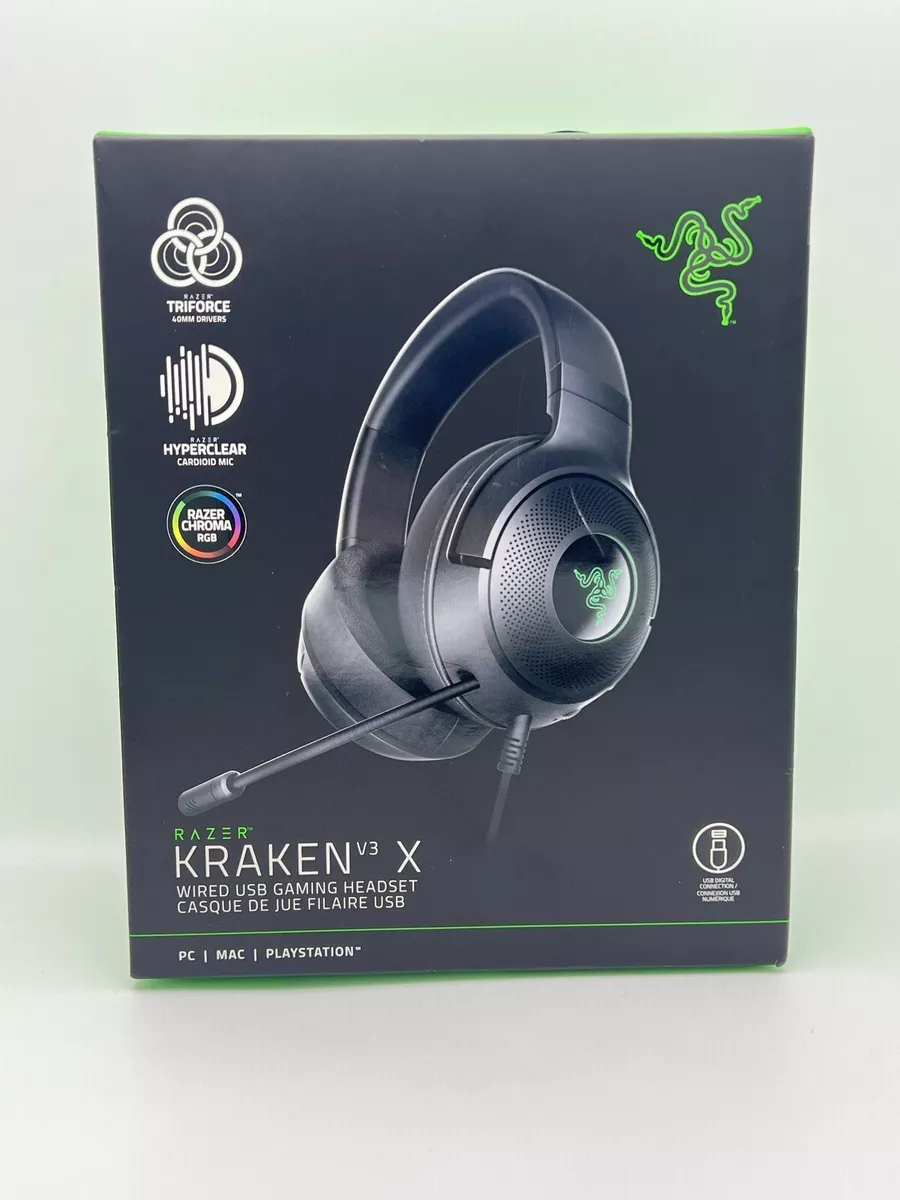 Nuevos auriculares con cable para juegos Razer Kraken V3 X para PC Mac  PlayStation (Caja abierta)