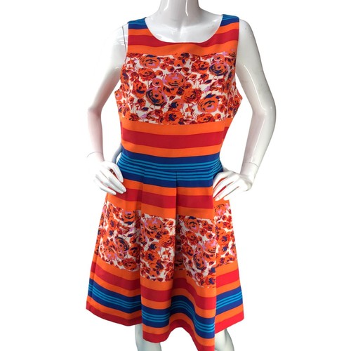 Plenty Dresses Tracy Reese Women Size 10 Sasha Floral N Stripes Dress Multicolor - Picture 11 of 17