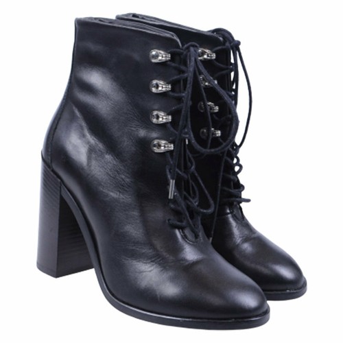 Diesel Stivali da Donna Vera Pelle con Lacci Tacco Casual Nero Scarpe  RRP180 | eBay