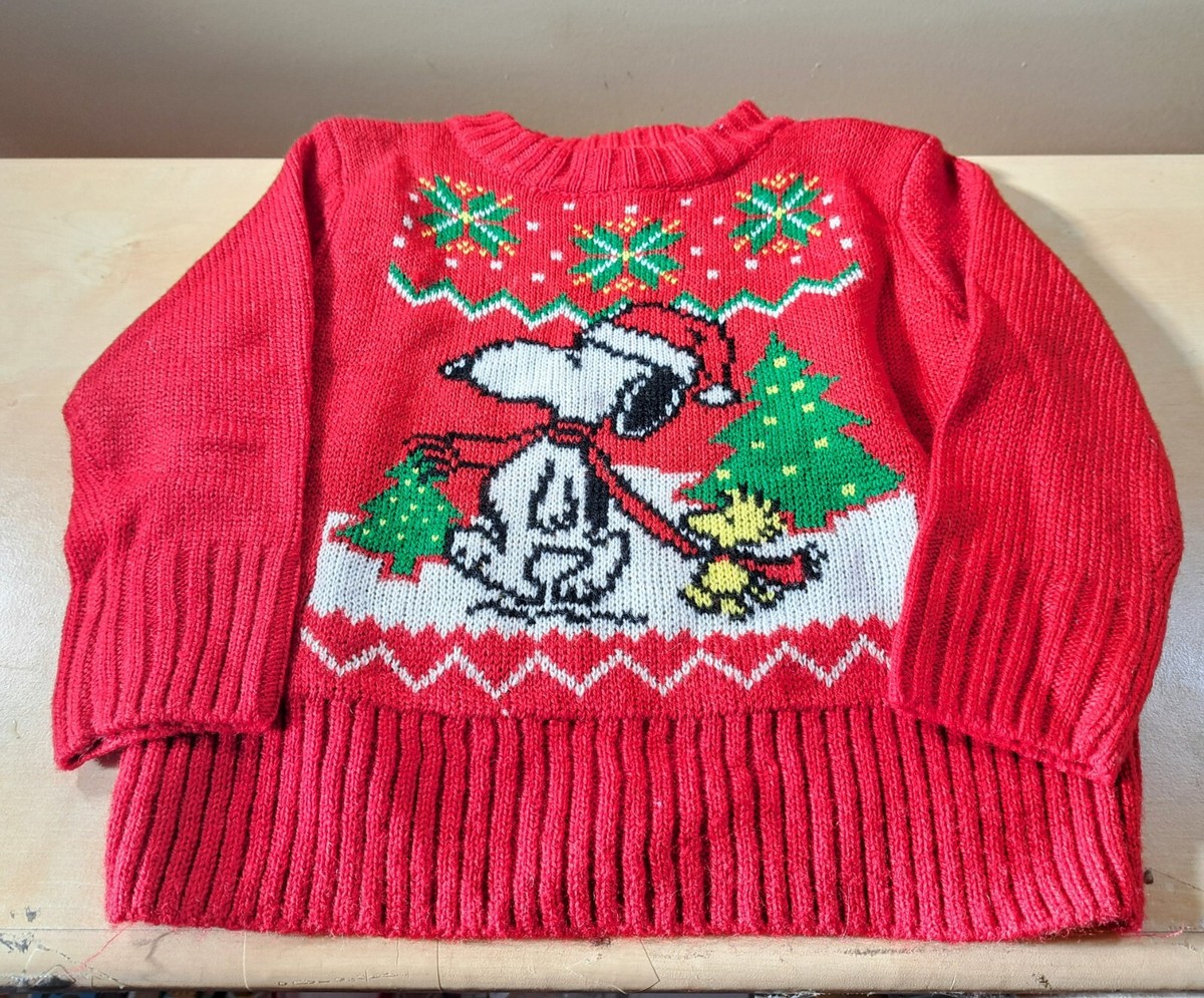 PEANUTS SNOOPY BOYS GIRLS HOLIDAY CHRISTMAS SWEATER 12 MONTHS