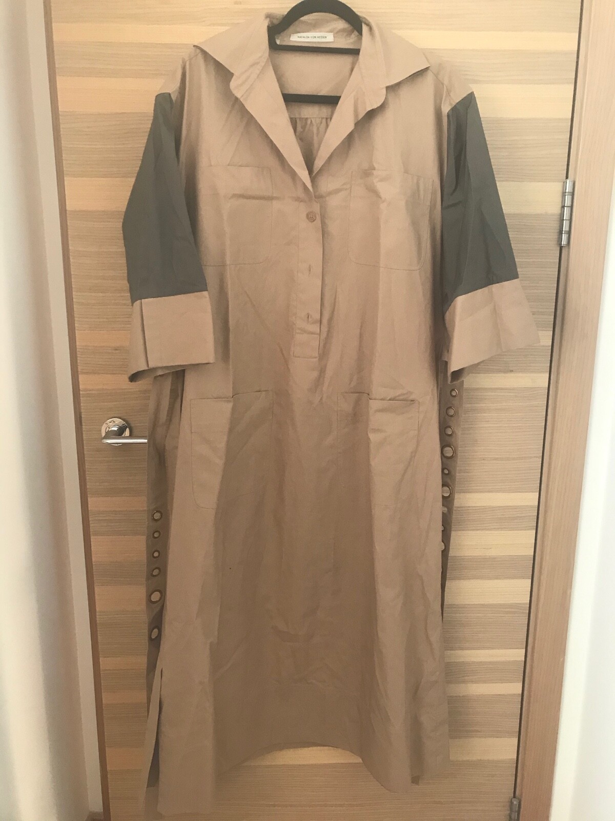 MAFALDA VON HESSEN vestido de algodón beige (talla L)