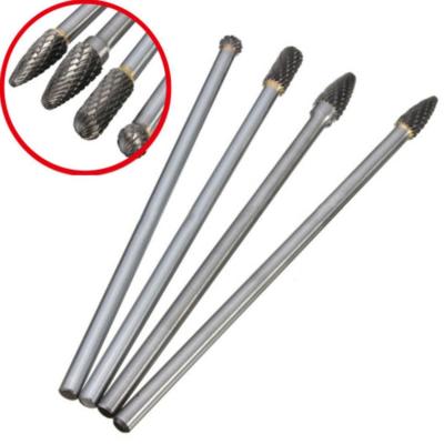 6/" Long Reach Rotary Burr 4pc Set Double Cut Tungsten Carbide Bit 1//4/" Shank