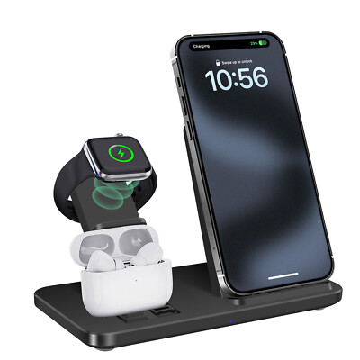 3in1 15W Wireless Charger Fast Charging Station For Apple Watch Air Pods iPhone