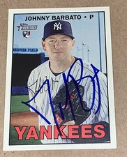 Johnny Barbato SIGNED 2016 Topps Heritage RC Card #619 New York Yankees Auto