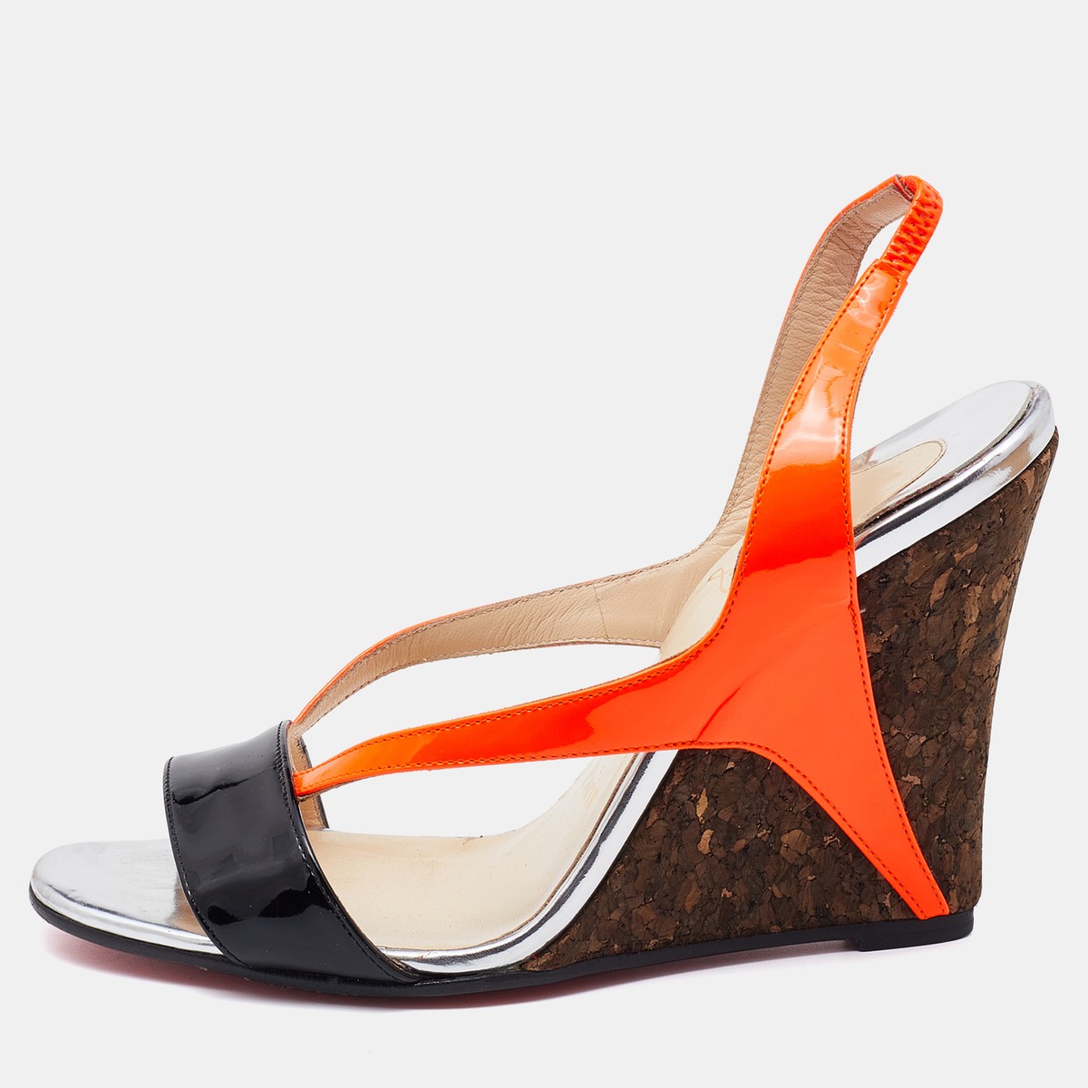 Christian Louboutin Orange/Black Patent Leather Yasmine Christian Louboutin Orange/Black Patent Leather Yasmine