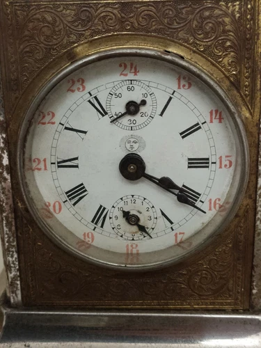Antique Capuchin Alarm Clock Chime Table Travel Mechanical Clock Collez