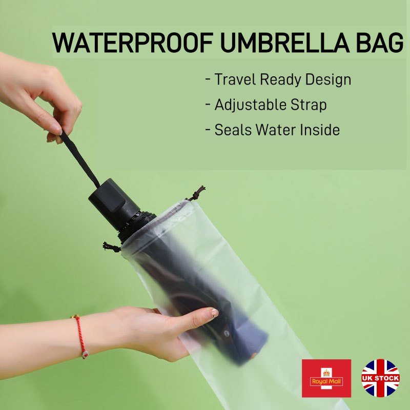 3x Impermeable Plegable Paraguas Bolsa Cubierta Bolsa Accesorios de Viaje Reutilizables